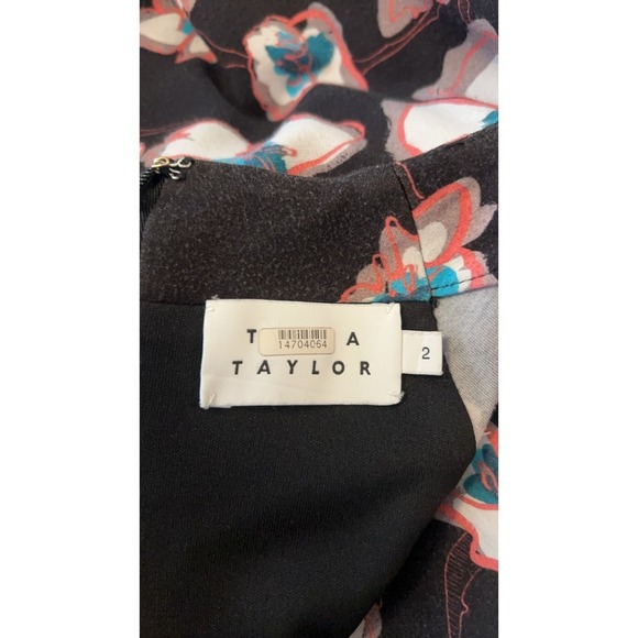 Tanya Taylor Black Floral Noemie Dress Size 2 piling on dress-please look at pic - Picture 5 of 9